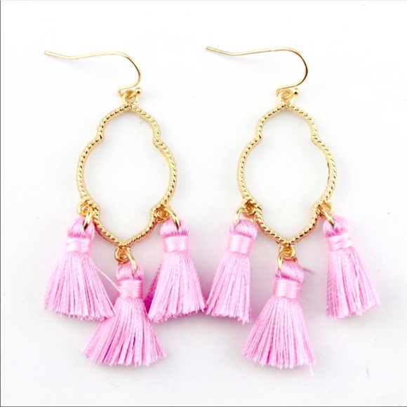Tassel Hoop Earrings - Picture 3 of 4